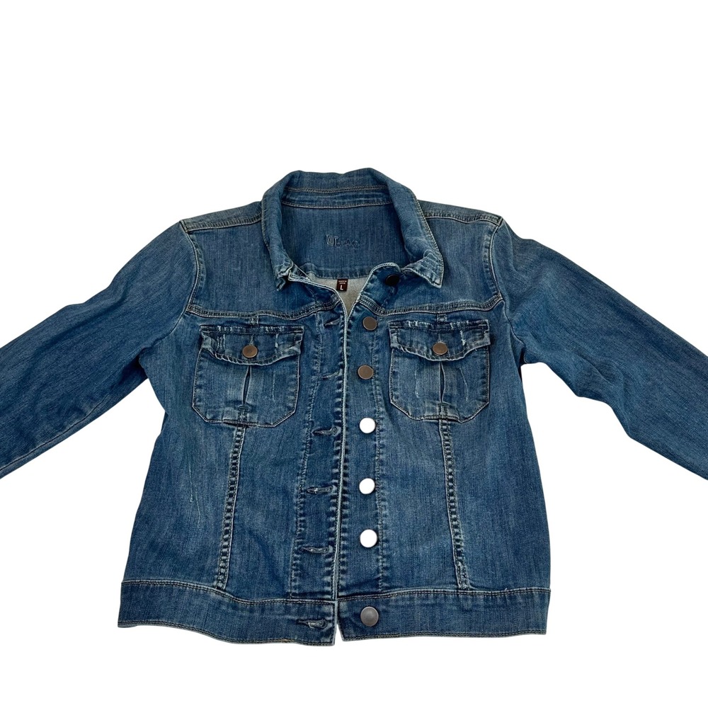Kut from the Kloth Classic Blue Denim Trucker Jacket - Picture 2 of 7